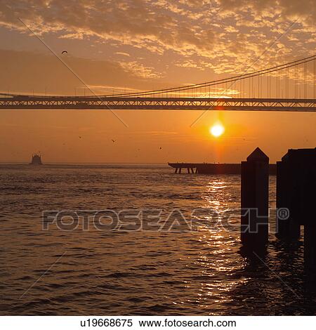 Stock Photography - Bay Bridge at Sunset. Fotosearch