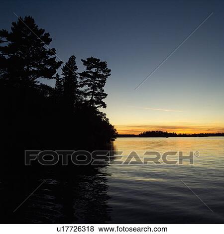 Stock Photo - Lake of the Woods at Twilight. Fotosearch