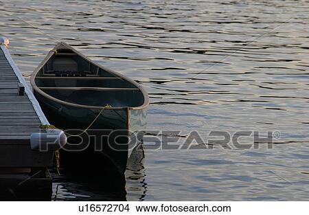 Lake Photography - Canoe Tied To Dock View Large Photo Image Picture - Lake Photography - Canoe Tied To Dock. Fotosearch