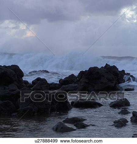 Stock Photo - Hawaiian Islands of Molokai and Kauai - Ocean Views. Fotosearch