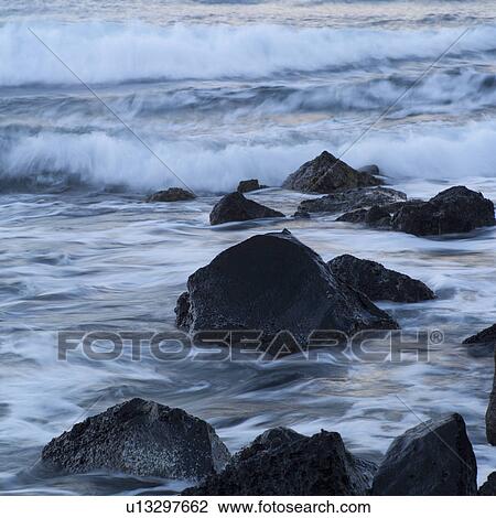 Stock Image - Hawaiian Islands of Molokai and Kauai - Ocean Views. Fotosearch
