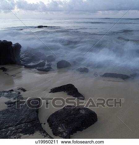 Stock Image - Hawaiian Islands of Molokai and Kauai - Ocean Views. Fotosearch