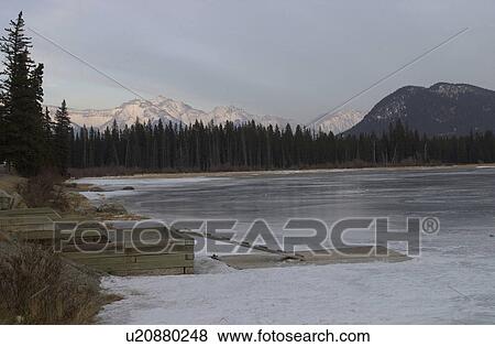 Vermillion Lake, Alberta, Canada View Large Photo Image Stock Photo - Vermillion Lake, Alberta, Canada. Fotosearch