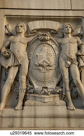 Carved stone statue on County Building in Chicago View Large Photo Image Stock Photography - Carved stone statue on County Building in Chicago. Fotosearch