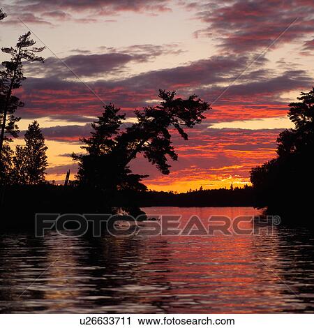 Sunset on Lake of the woods, Ontario, Canada View Large Photo Image Stock Image - Sunset on Lake of the woods, Ontario, Canada. Fotosearch