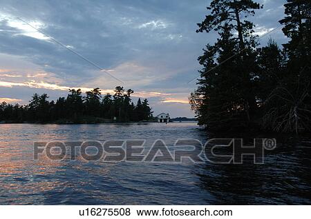 Stock Photo - Lake of the Woods at twilight. Fotosearch