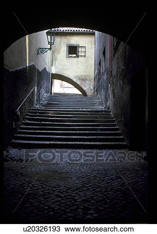 Stock Image - Dark Staircase. Fotosearch