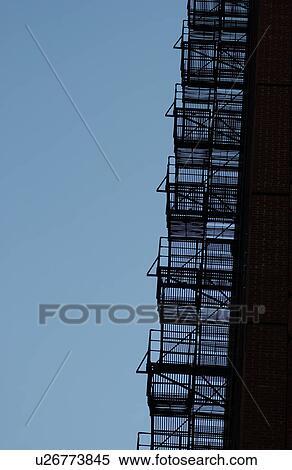 Fire escape of a building View Large Photo Image Stock Photography - Fire escape of a building. Fotosearch