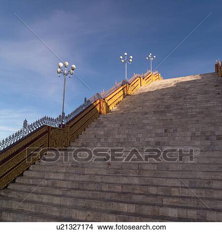 Picture - Staircase at Golden Rock Shrine. Fotosearch