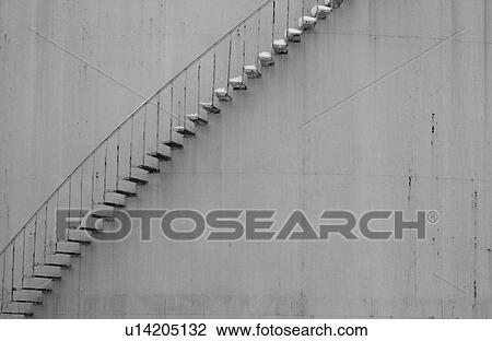 Stairs on side of grain elevator View Large Photo Image Stock Image - Stairs on side of grain elevator. Fotosearch