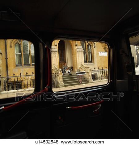 Stock Photo - View of Stairs from inside of a car. Fotosearch