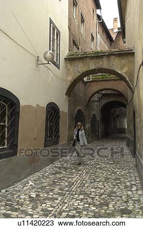 Cobbled stone streets in Slovenia View Large Photo Image Stock Image - Cobbled stone streets in Slovenia. Fotosearch