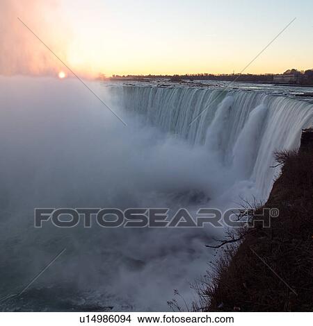 Sunrise at Niagara Falls - Ontario Canada View Large Photo Image Picture - Sunrise at Niagara Falls - Ontario Canada. Fotosearch