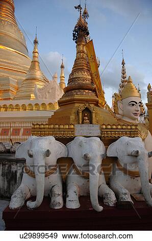 Elephant statues outside temple View Large Photo Image Stock Photo - Elephant statues outside temple. Fotosearch