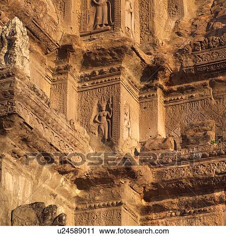 Stock Image - Exterior of Khmer Kingdom palace ruins. Fotosearch