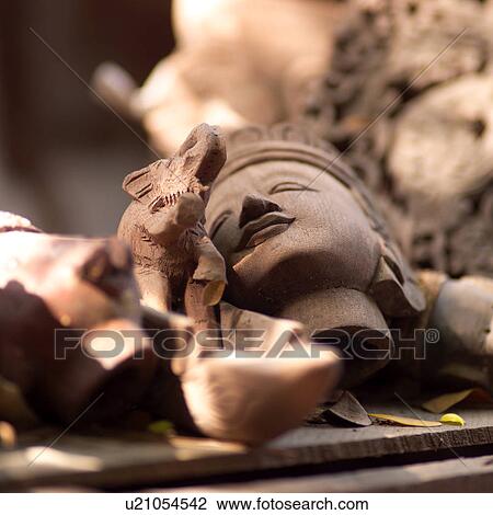 Stock Image - Teak wood carvings. Fotosearch
