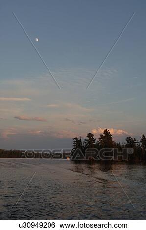 Lake of the Woods at twilight View Large Photo Image Stock Photograph - Lake of the Woods at twilight. Fotosearch