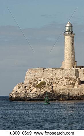 View of a lighthouse on the seafront, Havana, Cuba View Large Photo Image Stock Photo - View of a lighthouse on the seafront, Havana, Cuba. Fotosearch