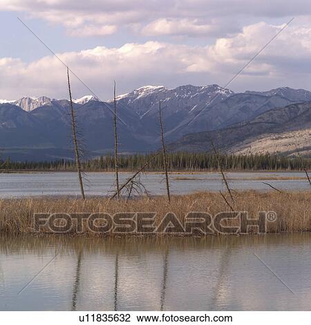 Stock Image - Lake in the Rocky Mountains. Fotosearch