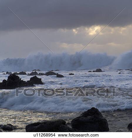 Picture - Hawaiian Islands of Molokai and Kauai - Ocean Views. Fotosearch