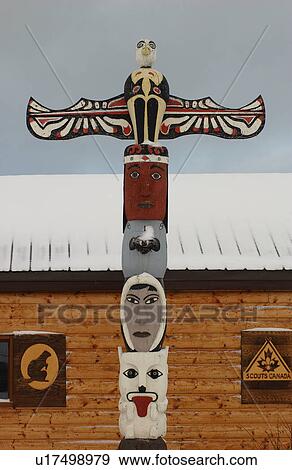 Churchill Northern Manitoba town and surroundings Totem Pole View Large Photo Image Stock Photo - Churchill Northern Manitoba town and surroundings Totem Pole. Fotosearch