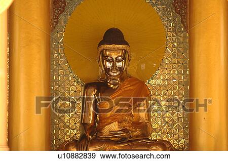 Stock Photo - Statue of a Buddha in Myanmar. Fotosearch