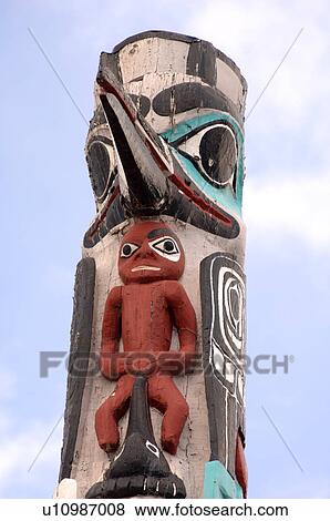 Totem pole, Jasper, National Park, Canada View Large Photo Image Stock Photo - Totem pole, Jasper, National Park, Canada. Fotosearch