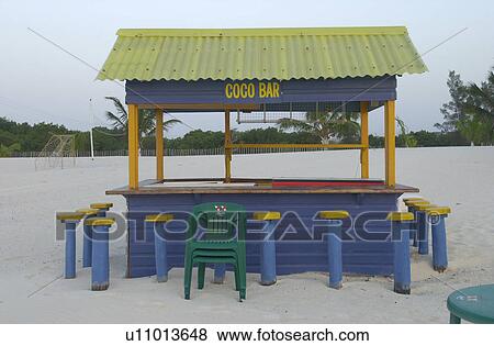 Stock Photo - Bar counter on a beach in Mexico. Fotosearch
