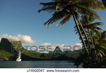 Hills beyond the sea, Moorea, Tahiti, French Polynesia, South Pacific View Large Photo Image Stock Photo - Hills beyond the sea, Moorea, Tahiti, French Polynesia, South Pacific. Fotosearch