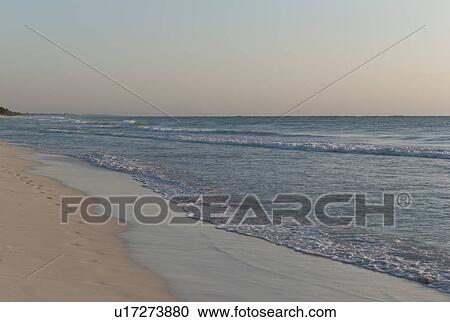Stock Image - Shoreline in Tulum Mexico. Fotosearch