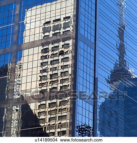 Picture - CN Tower reflecting in a building Toronto Ontario Canada. Fotosearch