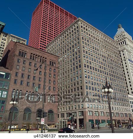 Stock Photo - High-rise buildings in Chicago. Fotosearch