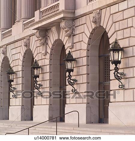 Stock Image - Lanterns on Building in San Francisco. Fotosearch