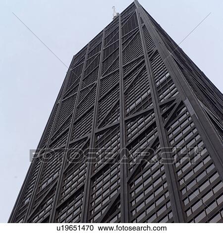 Low angle view of John Hancock Building in Chicago View Large Photo Image Stock Image - Low angle view of John Hancock Building in Chicago. Fotosearch