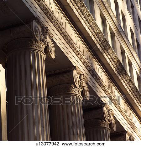 Stock Image - Stone columns of a building. Fotosearch