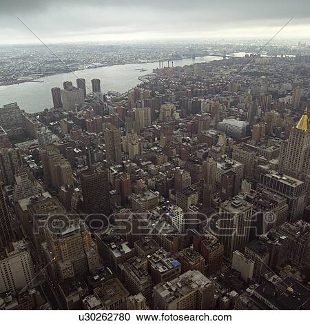 Aerial view from Empire State Building, New York City View Large Photo Image Stock Image - Aerial view from Empire State Building, New York City. Fotosearch