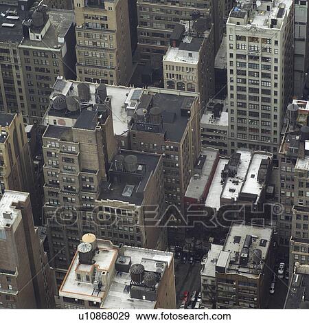 Aerial view from Empire State Building, New York City View Large Photo Image Stock Photo - Aerial view from Empire State Building, New York City. Fotosearch