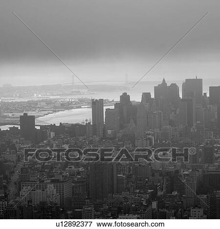 Aerial view of the Financial District from the Empire State Building, New York City View Large Photo Image Stock Photo - Aerial view of the Financial District from the Empire State Building, New York City. Fotosearch
