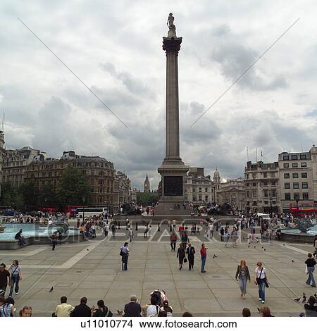 People walking in Trafalgar square, London, England View Large Photo Image Picture - People walking in Trafalgar square, London, England. Fotosearch