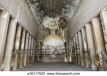Columns in a cave, Ajanta, Maharashtra, India View Large Photo Image Stock Image - Columns in a cave, Ajanta, Maharashtra, India. Fotosearch