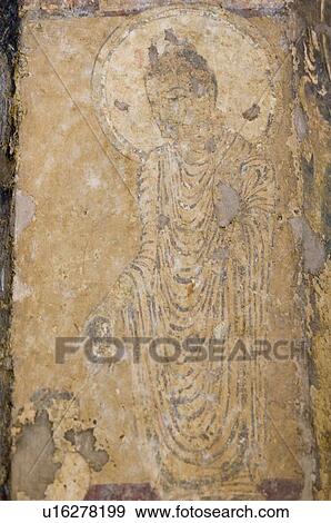 Fresco of Buddha on the wall of a cave, Ajanta, Maharashtra, India View Large Photo Image Stock Photo - Fresco of Buddha on the wall of a cave, Ajanta, Maharashtra, India. Fotosearch