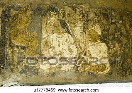 Mural on the wall of a cave, Ajanta, Maharashtra, India View Large Photo Image Stock Photo - Mural on the wall of a cave, Ajanta, Maharashtra, India. Fotosearch