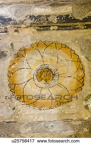 Stock Photo - Mural on the wall of a cave, Ajanta, Maharashtra, India. Fotosearch