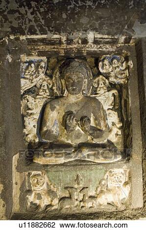 Statue of Buddha in a cave, Ajanta, Maharashtra, India View Large Photo Image Stock Image - Statue of Buddha in a cave, Ajanta, Maharashtra, India. Fotosearch