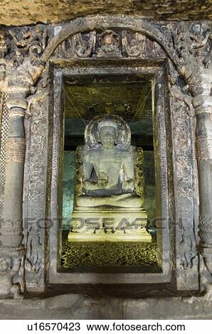 Statue of Buddha in a cave, Ajanta, Maharashtra, India View Large Photo Image Stock Image - Statue of Buddha in a cave, Ajanta, Maharashtra, India. Fotosearch