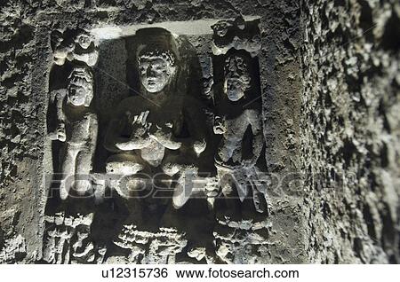 Statue of Buddha in a cave, Ajanta, Maharashtra, India View Large Photo Image Stock Photograph - Statue of Buddha in a cave, Ajanta, Maharashtra, India. Fotosearch