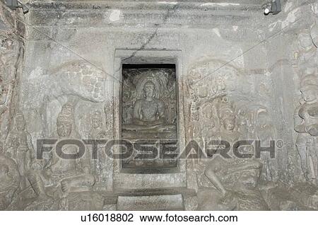 Statues carved in a cave, Ellora, Aurangabad, Maharashtra, India View Large Photo Image Stock Image - Statues carved in a cave, Ellora, Aurangabad, Maharashtra, India. Fotosearch