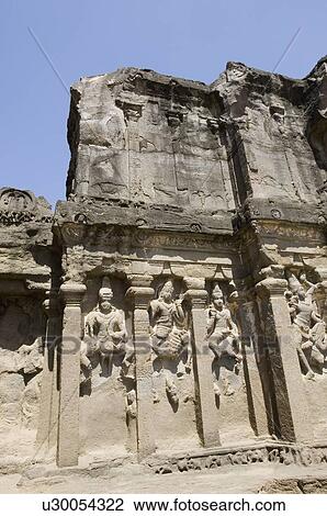 Statues on a wall, Ellora, Aurangabad, Maharashtra, India View Large Photo Image Stock Image - Statues on a wall, Ellora, Aurangabad, Maharashtra, India. Fotosearch