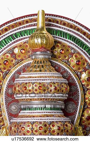 Close-up of a headdress of a Kathakali dance performer View Large Photo Image Stock Image - Close-up of a headdress of a Kathakali dance performer. Fotosearch