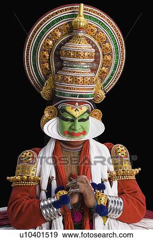 Stock Photo - Close-up of a Kathakali dance performer. Fotosearch